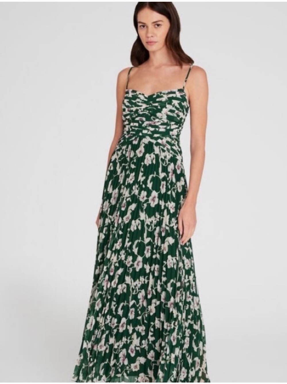 Club Monaco Green Floral Maxi Dress